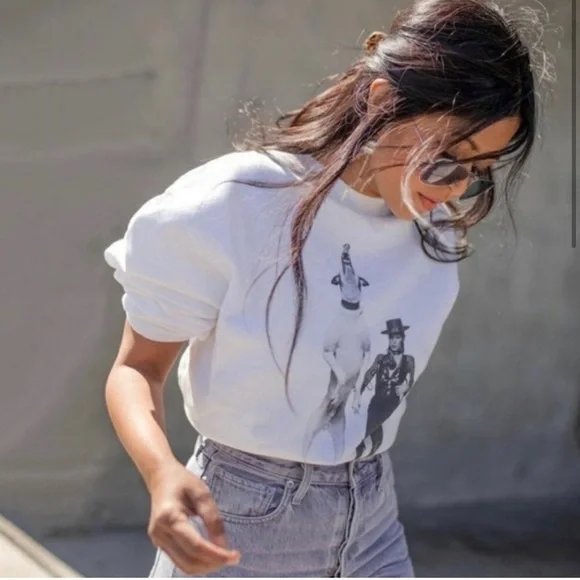 ANINE BING Ramona Sweatshirt AB x TO B White Pullover - Picture 3 of 14